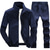 זול ג&#039;קטים ומעילי רוח לריצה-סט חליפת טרנינג לגברים 2 חלקים מלאים בגזרת סוודר אתלטי ריצה ג&#039;קט ספורט ומכנס מכנסי ריצה
