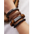 cheap Bracelets &amp; Bangles-4PCS Leather Bracelet Set Braided Birthday Statement Elegant Fashion Holiday Leather Bracelet Jewelry Brown For Anniversary Gift Date Birthday Festival