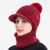 tanie Akcesoria do odzieży turystycznej-knit hat winter beanie scarf set visor for men women warm gruby kapelusz na zewnątrz camping piesze wycieczki ski skull ski cap with visor