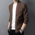 cheap Men-Men&#039;s Sweater Cardigan Sweater Jacket Knit Layered Knitted Solid Color U Neck Ethnic Style Vintage Style Wedding Daily Clothing Apparel Winter Fall Black Camel XS S M / Wool / Woolen / Long Sleeve