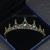 cheap Wearable Accessories-Vintage Baroque Crown New Alloy Green Diamond Small Crown Noble and Elegant Birthday Princess Crystal Headwear