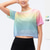 cheap Yoga Tops-Women&#039;s Crew Neck Running Shirt Patchwork Color Gradient Black Pink Mesh Fitness Gym Workout Running Crop Tee Top Short Sleeve Sport Activewear Breathable Quick Dry Lightweight Stretchy Slim