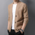 cheap Men-Men&#039;s Sweater Cardigan Sweater Jacket Knit Layered Knitted Solid Color U Neck Ethnic Style Vintage Style Wedding Daily Clothing Apparel Winter Fall Black Camel XS S M / Wool / Woolen / Long Sleeve