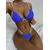 billiga Bikiniset-Dam Badkläder Bikini 2 st Baddräkt Snörning Ensfärgat Ljusblå Grön Svart Marinblå Rubinrött Doppa Baddräkter Ny Neutral Sexig / Vadderad behå