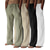 tanie lniane spodnie-męskie lniane damskie spodnie do jogi szerokie nogawki spodnie z kieszeniami na dole odprowadzające wilgoć lekkie jednolity kolor jasnozielony zieleń wojskowa ciemnoszary joga siłownia trening taniec