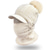 billiga Klädesaccessoarer-stickad hatt vintermössa halsduk set visir för män kvinnor varm tjock hatt för utomhuscamping vandring ski skull skidmössa med visir