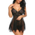 billige Sexy undertøy-kvinners babydoll &amp;amp; sexy truser undertøyskjorter &amp;amp; negligees floral jacquard poly mesh blonderbelte inkludert fjær &amp;amp; sommer høst &amp;amp; vinter svart lilla / spandex / bue hjemmeantrekk