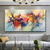 economico Quadri astratti-pittura a olio fatta a mano dipinta a mano arte della parete astratta rosso e giallopaesaggio marino paesaggio decorazione della casa arredamento tela arrotolata senza cornice non stirata