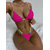 cheap Bikini Sets-Women&#039;s Swimwear Bikini 2 Piece Swimsuit Drawstring Solid Color Light Blue Green Black Royal Blue Red Plunge Bathing Suits New Neutral Sexy / Padded Bras