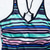 cheap Tankinis-Women&#039;s Swimwear Tankini 2 Piece Swimsuit Open Back Cross Color Block Stripe Rainbow Tank Top Bathing Suits New Casual / Padded Bras