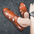 abordables Calzado y accesorios-Hombre Zapatillas de Senderismo Zapatos para caminar Sandalias Absorción de impacto Transpirable Secado rápido Ligero Pesca Senderismo Escalada Cuero Verano Negro Color Caquí Marrón