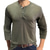 billige henley skjorter til mænd-Herre T-shirt Henley skjorte Langærmet V-hals Toppe Udendørs Åndbart Letvægt Vinrød Militærgrøn Hvid Rejse