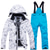 ieftine Îmbrăcăminte ski-ARCTIC QUEEN Băieți Fete Jachetă de Schi cu Salopetă Pantaloni Costum de Schi În aer liber Iarnă Termic cald Impermeabil Rezistent la Vânt Respirabil Hota detașabilă Costum de zăpadă Costume pentru