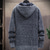 billiga cardigan tröja för män-Herr Tröja Kofta Tröja Hoodie Blixtlåströja Tröja jacka Sticka Stickat Ensfärgat Huva Stylish Utomhus Hem Kläder Höst Vinter Vin Blå S M L