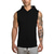 baratos Camisas para Corrida-camiseta de ginástica com capuz masculino bodybuilding stringer regata muscular sem mangas (xl, preta)