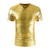 billige Casual T-shirts til mænd-Herre T-shirt Ensfarvet V-hals Afslappet Daglig Kortærmet Toppe Letvægt Mode Stor og høj Guld / Sommer