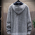 billiga cardigan tröja för män-Herr Tröja Kofta Tröja Hoodie Blixtlåströja Tröja jacka Sticka Stickat Ensfärgat Huva Stylish Utomhus Hem Kläder Höst Vinter Vin Blå S M L