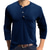 abordables chemises henley pour hommes-Homme T-shirt Chemise Henley manche longue Col V Top Extérieur Respirable Poids Léger Rouge vin Vert militaire Bleu Voyage