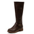 abordables Bottes à la mode-bottes d'équitation marron pour femmes jusqu'aux genoux avec détail de boucle et fermeture à glissière - bottes élégantes en similicuir pour une tenue décontractée et extérieure