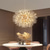 cheap Cluster Design-8/9/12 Heads LED Pendant Light Nordic Dandelion Chandelier Fireworks Crystal Lamp Artistic Living Room Dining Room Bedroom Lamp Romantic Clothing Store Bar Lamp 15-22inch