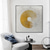 cheap Abstract Paintings-Oil Painting Handmade Hand Painted Wall Art Abstract  Art Golden Circle  Home Decoration Decor Stretched Frame Ready to Hang