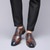 billige Brogue-sko-brune oxford-kjolesko for menn – klassiske brogue-sko i kunstskinn med snøring til forretninger, bryllup og formelle anledninger