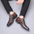 billige Brogue-sko-brune oxford-kjolesko for menn – klassiske brogue-sko i kunstskinn med snøring til forretninger, bryllup og formelle anledninger