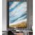 abordables Peintures Abstraites-Peinture à l'huile à la main toile art mural décoration abstraite feuille d'or peinture bleu océan pour la décoration intérieure roulé sans cadre peinture non étirée