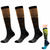 baratos Meias de Ciclismo-3 pares de meias de compressão médicas graduadas para mulheres&amp;amp;meia masculina de 20-30mmhg até o joelho (multicolorida 1, pequena / média (tamanho americano))