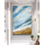 abordables Peintures Abstraites-Peinture à l'huile à la main toile art mural décoration abstraite feuille d'or peinture bleu océan pour la décoration intérieure roulé sans cadre peinture non étirée