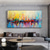 cheap Abstract Paintings-Handmade Oil Painting Canvas Wall Art Decoration Abstract  Seascape Painting Color Sailboat for Home Decor Rolled Frameless Unstretched Painting