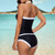 cheap Tankinis-Women&#039;s Swimwear Tankini 2 Piece Swimsuit Open Back Black Bathing Suits New Neutral Casual / Vacation / Padded Bras