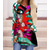 cheap Women&#039;s T-shirts-Women&#039;s T shirt Dress Tunic Designer Long Sleeve Color Block Abstract 3D Print Round Neck Daily Asymmetric Print Clothing Clothes Designer Green Blue Purple
