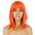 cheap Party Wigs-Short Bob Wigs with Bangs Orange Straight Shoulder Length Synthetic Wig for Women Heat Resistant Wig for Party Daily Wear (Orange) Halloween Wigs