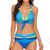 abordables Conjuntos de bikini-Mujer Bañadores Bikini 2 piezas Talla Grande Traje de baño Con cintas Espalda Abierta Estampado Bloque de color Azul Piscina Rosa Cabestro Escote en V Trajes de baño nuevo Sensual Moderno
