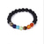 cheap Men&#039;s Trendy Jewelry-hot selling  natural volcanic stone colorful seven chakra bracelet agate stone beads bracelet