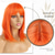 cheap Party Wigs-Short Bob Wigs with Bangs Orange Straight Shoulder Length Synthetic Wig for Women Heat Resistant Wig for Party Daily Wear (Orange) Halloween Wigs