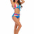 cheap Bikini Sets-Women&#039;s Swimwear Bikini 2 Piece Plus Size Swimsuit Strappy Open Back Print Color Block Blue Pink Halter V Wire Bathing Suits New Vacation Sexy / Modern / Padded Bras