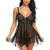 billige Sexy undertøy-kvinners babydoll &amp;amp; sexy truser undertøyskjorter &amp;amp; negligees floral jacquard poly mesh blonderbelte inkludert fjær &amp;amp; sommer høst &amp;amp; vinter svart lilla / spandex / bue hjemmeantrekk