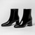 cheap Ankle Boots-Women&#039;s White Patent Leather Ankle Boots - Sleek Side-Zip Design with Block Heels, Perfect for Elegant Evening Wear or Casual Chic Outfits
