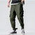 cheap Cargo Pants-Men&#039;s Cargo Pants Cargo Trousers Joggers Trousers Drawstring Elastic Waist Multi Pocket Plain Comfort Outdoor Full Length Casual Daily Streetwear Casual Loose Fit ArmyGreen Red Inelastic