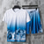 tanie Zestawy koszulek męskich-Casual set men summer gradient sportswear fashion print t-shirt shorts 2 piece sports sets męskie dres cbd364grey s