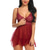 billige Sexy undertøy-kvinners babydoll &amp;amp; sexy truser undertøyskjorter &amp;amp; negligees floral jacquard poly mesh blonderbelte inkludert fjær &amp;amp; sommer høst &amp;amp; vinter svart lilla / spandex / bue hjemmeantrekk