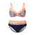 halpa Bikinisetit-Naisten Uima-asut Bikinit 2 kpl Uimapuku Punnerrus Geometrinen monivärinen Uima-allas Punastuvan vaaleanpunainen Oranssi Keltainen V-pääntie Uimapuvut uusi Seksikäs söpö tyyli