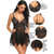 billige Sexy undertøy-kvinners babydoll &amp;amp; sexy truser undertøyskjorter &amp;amp; negligees floral jacquard poly mesh blonderbelte inkludert fjær &amp;amp; sommer høst &amp;amp; vinter svart lilla / spandex / bue hjemmeantrekk