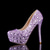cheap Semi-Formal-Women&#039;s Silver Rhinestone-Embellished High Heel Pumps – Glamorous Bridal or Evening Shoes for Wedding and Special Occasions