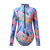 cheap Diving Suits &amp; Rash Guards-Women&#039;s Swimwear Rash Guard Diving Plus Size Swimsuit UV Protection Quick Dry Modest Swimwear for Big Busts Floral Print Purple High Neck Bathing Suits Sports Party Colorful / New
