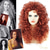 economico Parrucche dei personaggi dei film-Parrucca medievale lunga e riccia selvaggia e indomita rossa per donne Parrucche afro rosse per Cosplay Parrucche per Halloween