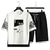 billige T-shirtsæt til mænd-herre sportssæt sommer outfit 2-delt sæt kortærmede t-shirts og shorts stilfuldt afslappet sweatsuit sæt (hvid,2xl=us l)