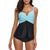 cheap Tankinis-Women&#039;s Swimwear Tankini 2 Piece Plus Size Swimsuit Open Back Flower Pure Color Light Blue Black Navy Blue Camisole Strap Bathing Suits New Casual Vacation / Modern / Spa / Padded Bras